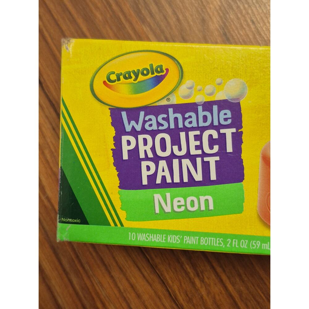 Crayola Washable project paint neon 10 colors 2 Fl Oz Bottles Skin Washable s33 - Picture 2 of 7